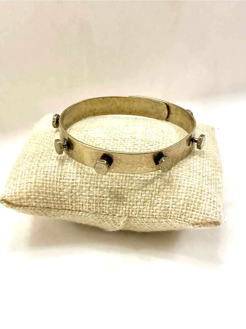 Madewell Hex Stud Gold Tone Bangle Bracelet